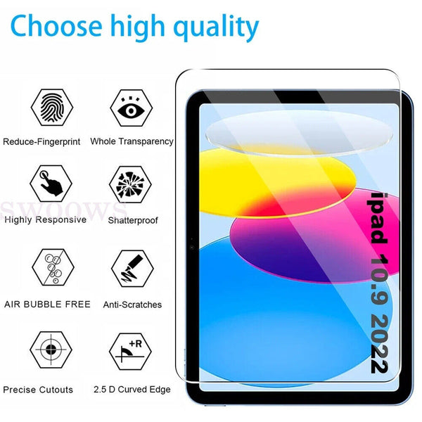 9H Full Tempered Glass Screen Protector For Apple iPad 7/8/9/10 Mini 4/5 Pro 13"