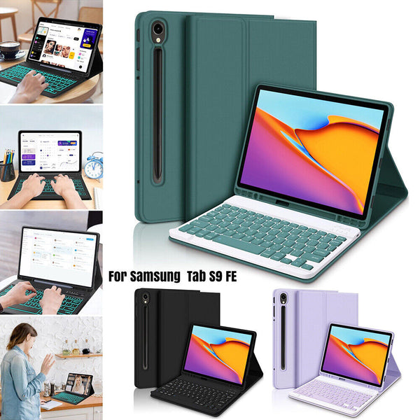 Portable Keyboard Mouse Smart Case Cover For Samsung Galaxy Tab S9 FE