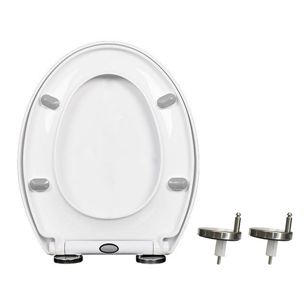 Thick Toilet Seat Soft Close Luxury White Heavy Duty Quick Release O Shape NEW