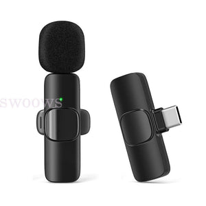 Wireless Lavalier Microphone Audio Recording Mini Microphone for Android