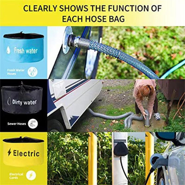 1/2 x Hose Bag Caravan Camping Cable Organizer Electrical Cords Storage Bags