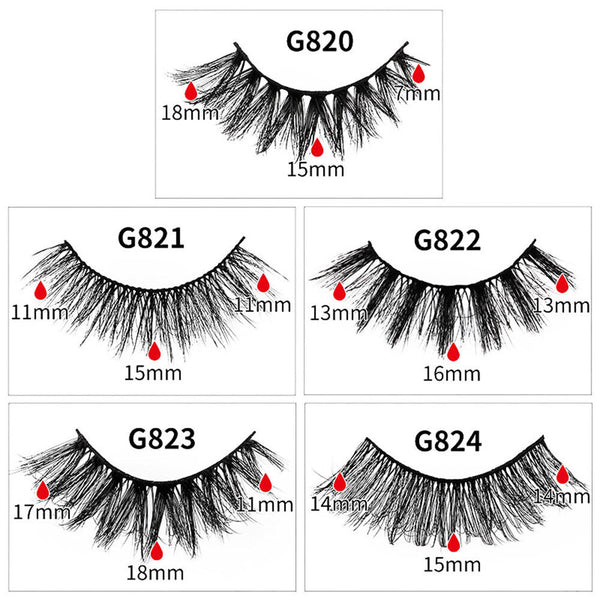 10Pairs False Eyelashes Long Thick Wispy Volume Strip Dramatic Lashes Set MakeUp