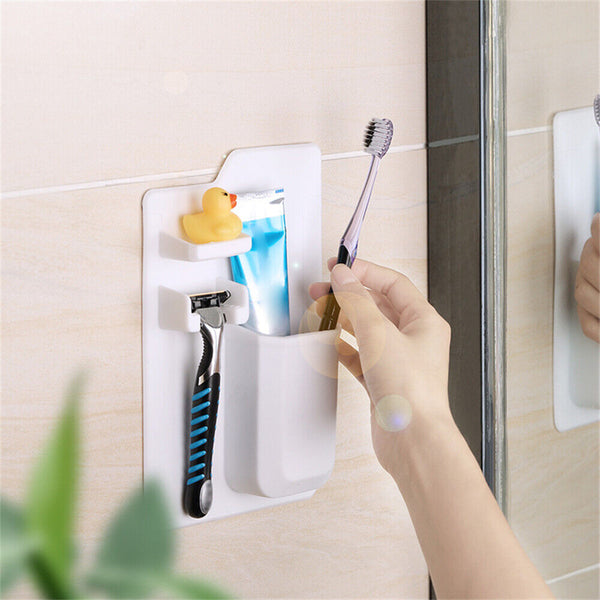 Silicone Mirror Self Grips + Toothbrush Holder Shaving Makeup Shower Mirror AU