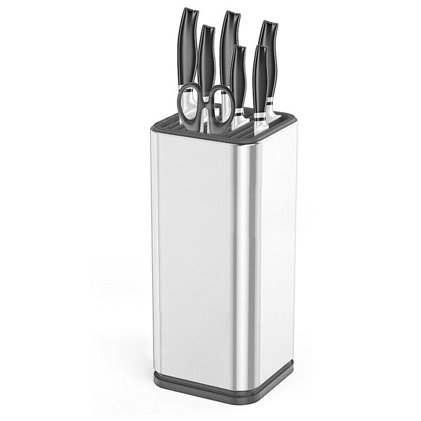 Universal Knife Block Holder Knives Organizer Storage Rack Stand Stainless Steel