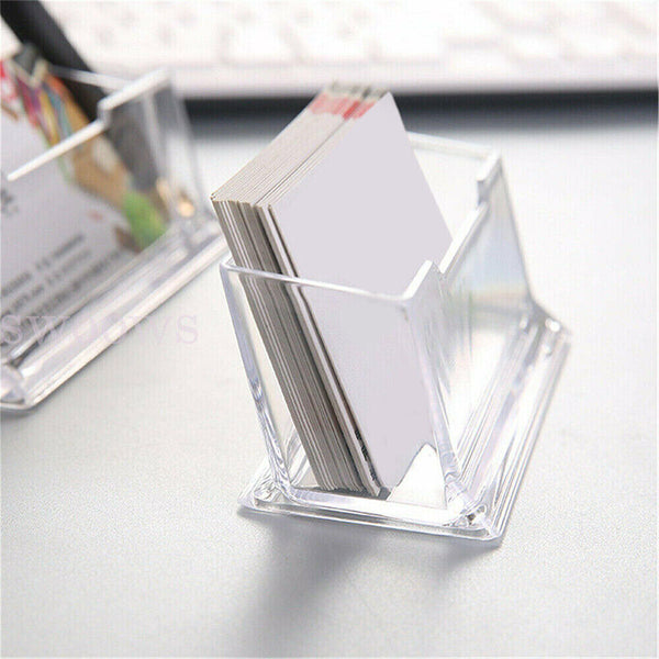 5/10x Business Card Holder Display Clear Desktop PMMA Stand Plastic Desk Shelf