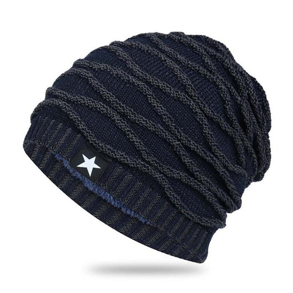 Men Knitted Thermal for Slouch Beanie Hat Winter Fleece Lined Warm Skull Ski Cap