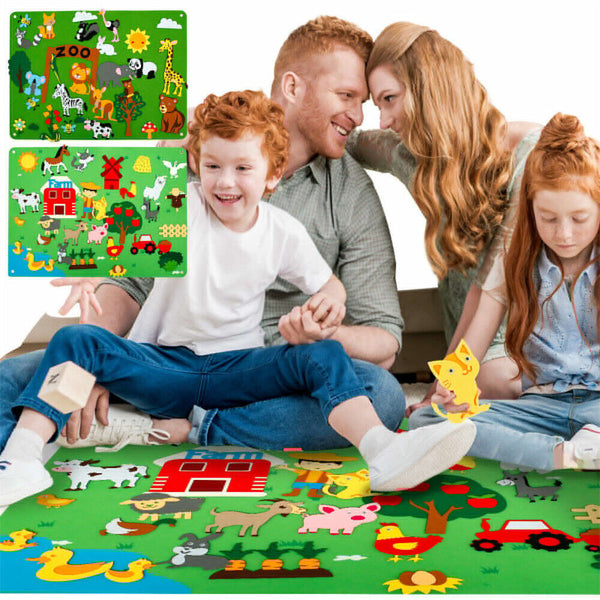 3.5Ft Children's Teaching Felt Board Set Kids Early Learning Interactive Play AU