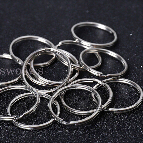 Up 200 Stainless Steel Key Holder Split Scuba Rings Keyring Keychain Keyfob 25mm