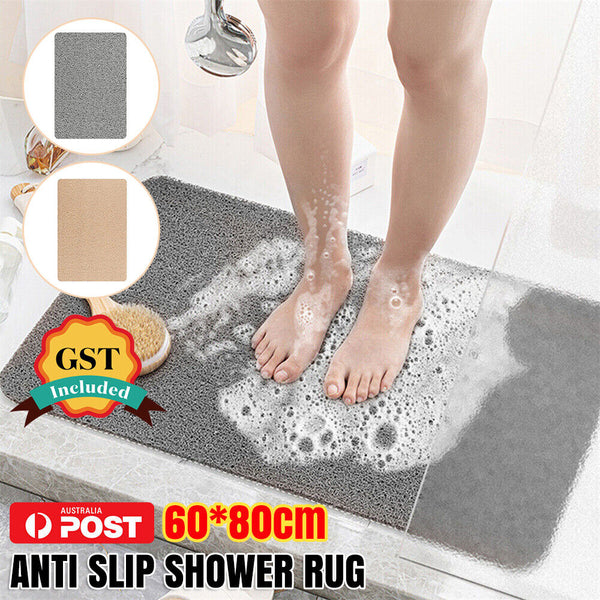 AU Shower Rug Anti Slip Loofah Bathroom Bath Mat Carpet Water Drains Shower Bath