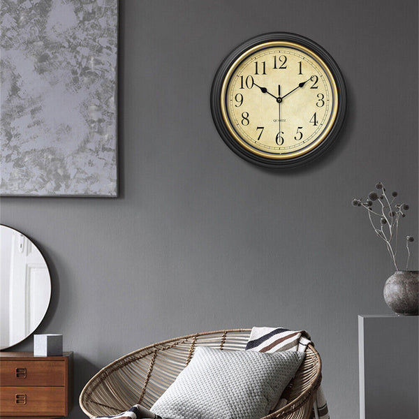 Wall Clock 30cm Quartz Round Wall Clock Silent Non-Ticking Home Office Decor AU