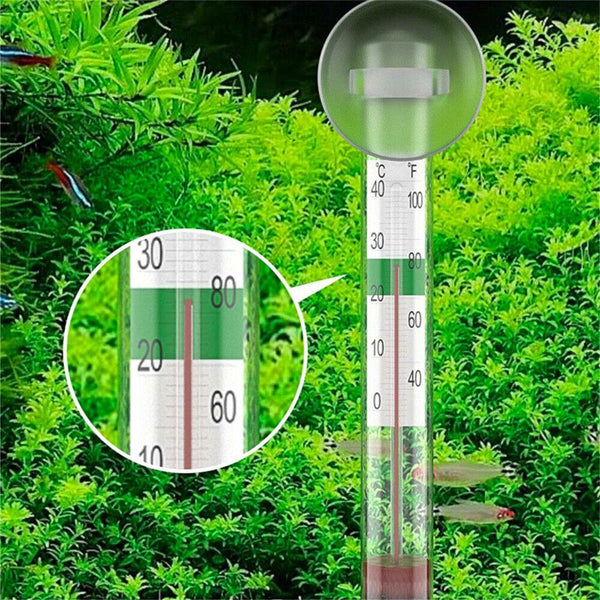 Aquarium Thermometer Meter Fish Tank Water Temperature With Suction Cup Glass AU