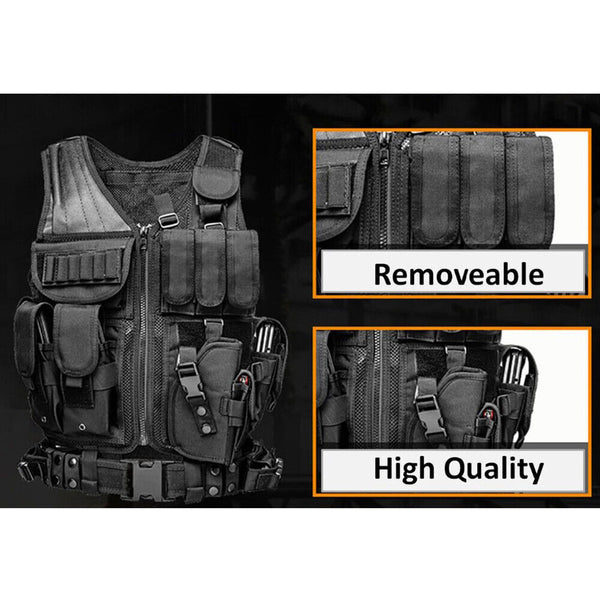 Tactical Vest Airsoft Military Hunting Molle Combat Assault Paintball Carrier AU