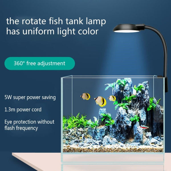 360º Aquarium Light LED Lamp Aqua Plant Fish Tank Lighting Clip-On Bracket Light