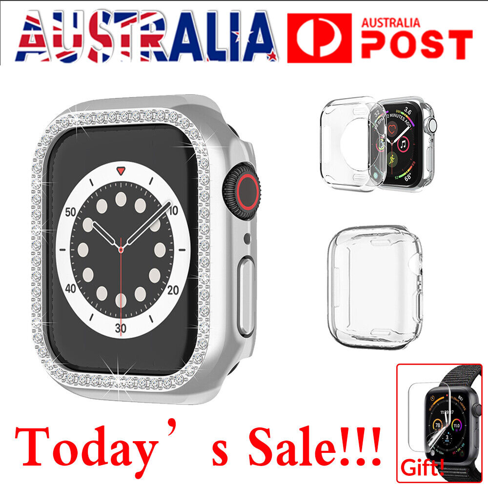 Glass Screen Protector Case Cover For Apple Watch Series 8 7 6 5 4 SE 44/41/45mm