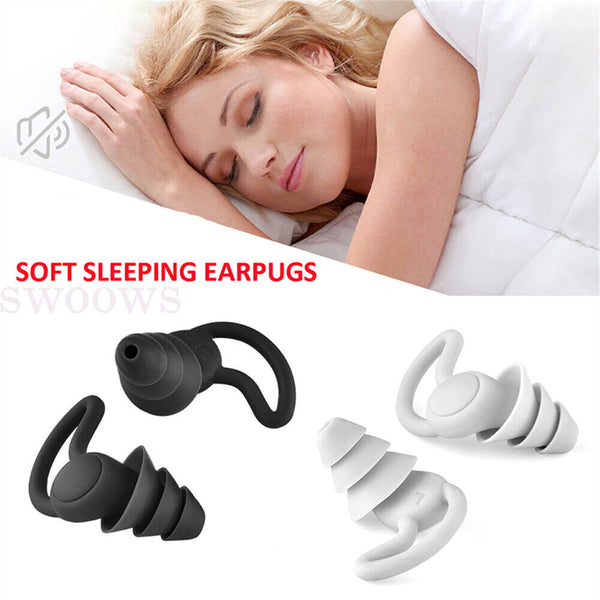 Ultra Soft Silicone Ear Plug Noise Reduction Flexible Reusable Study Sleep Plugs