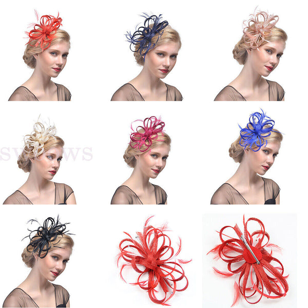 Feathers Hair Clip Feather Flower Headband Fascinator Hat Tea Party Headband