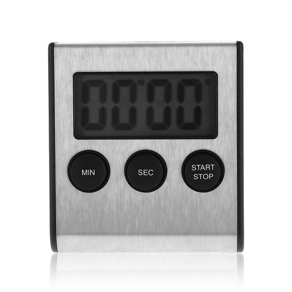 Stainless Steel Magnetic LCD Digital Kitchen Timer Count Down Cooking Alarm