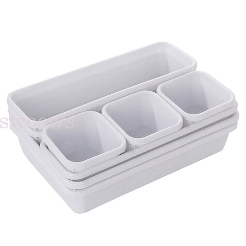 8pcs/set Drawer Desk Draw Cutlery Storage Tray Office/Home Kitchen Organizer Box