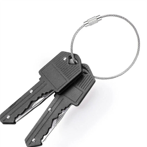 Wire Keychain Cable Key Ring Chain Stainless Steel Rope Outdoor Hiking Lock