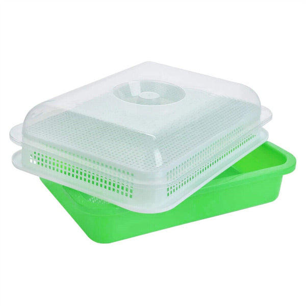 Seed Sprouter Tray with Lid BPA Free Bean Sprout Grower Sprouting Seeds Tray AU