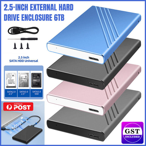 1/2x 2.5inch External Hard Drive 6TB Mobile Hard Drive Enclosure USB3.0 Portable