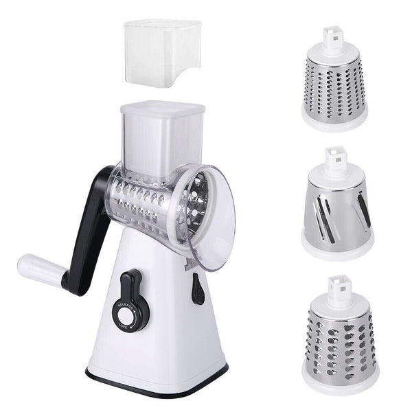 Kitchen Vegetable Food Manual Rotary Drum Grater Chopper Slicer Cutter Shredder