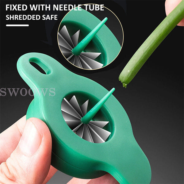 Onion Fruit Vegetable Scallion Cutter Shred Silk Chopped Onion Slicer w/ GIFT