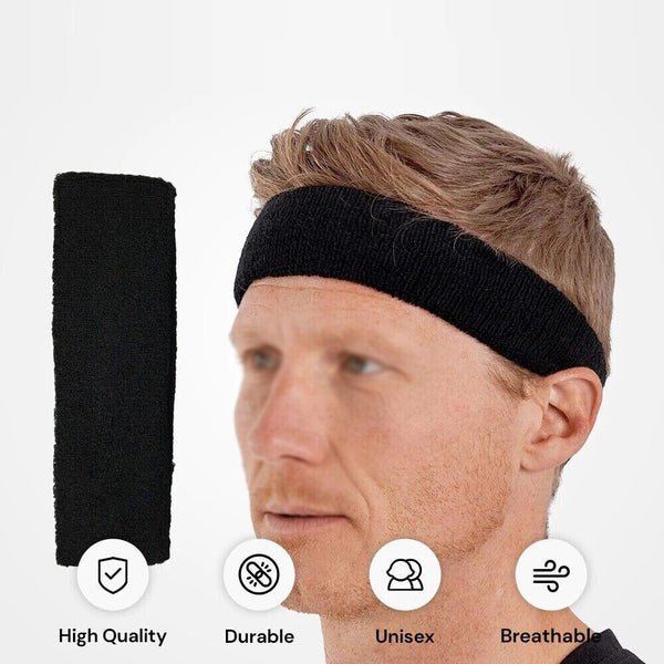 1/2x Sports Headband Head Sweat Bands Running SweatBand Workout Yoga Unisex