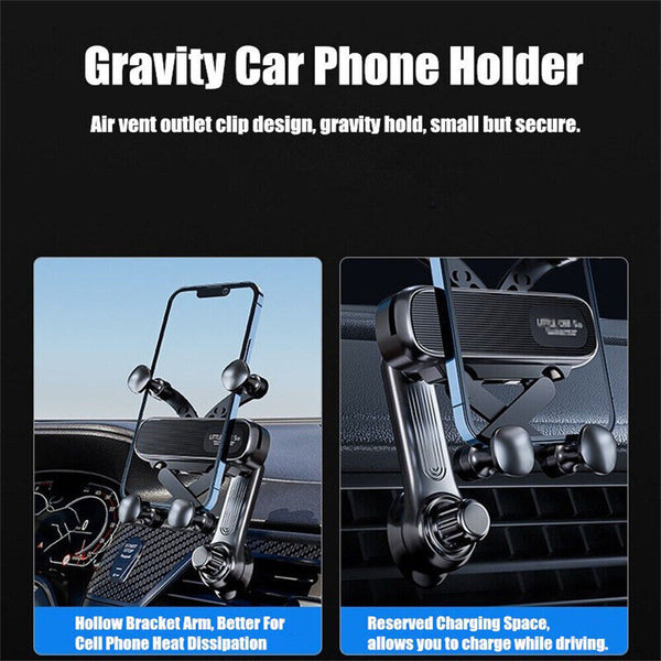 Mini Gravity Car Phone Holder Air Vent Mount for iPhone 15 14 13 Pro Max Samsung