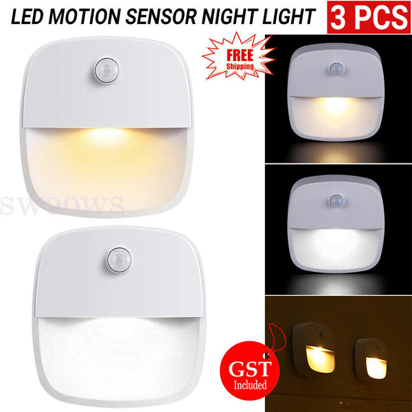 3 pack Durable Night Light Cordless Smart Closet Corridor Motion Sensor PIR