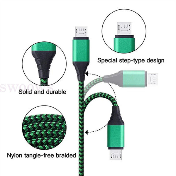 1/2x Fast Charging Micro USB Charging Charger Cable for android Smart Phone 1/3m