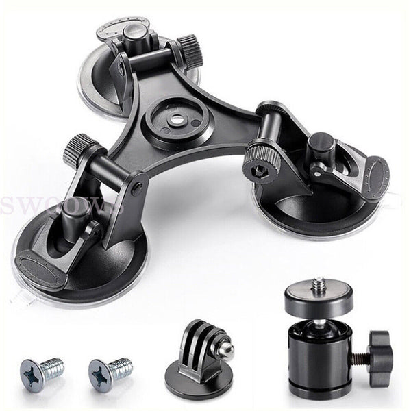 Triple Suction Cup Car Mount Holder Suit For GoPro Hero 8/7/6/5/4 Action Camera