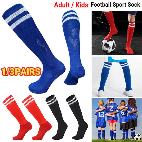 Up 3 Pair Kids Adult High Knee Football Sport Socks Footy Soccer Baseball Hockey