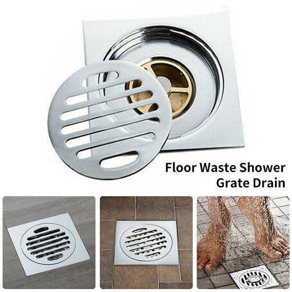 Tile Insert Floor Waste Shower Grate Drain Brass Bathroom Shower Kitchen AU