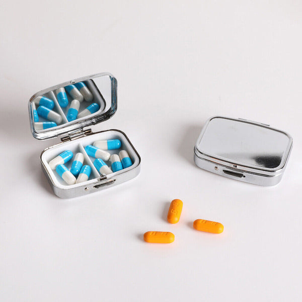 1-4 X Pill Containers Tablet Holder Medicine Metal Case Container Pocket Box
