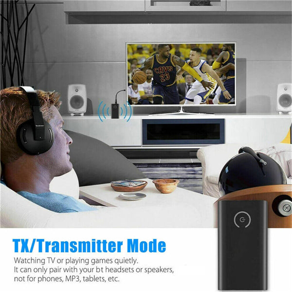 1/2X Bluetooth 5.0 Transmitter Receiver 2 in 1 Wireless Audio Aux Adapter 3.5mm