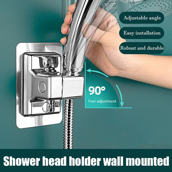 1-3x Adjustable Shower Head Holder Wall Mount Handheld Bracket Self-adhesive