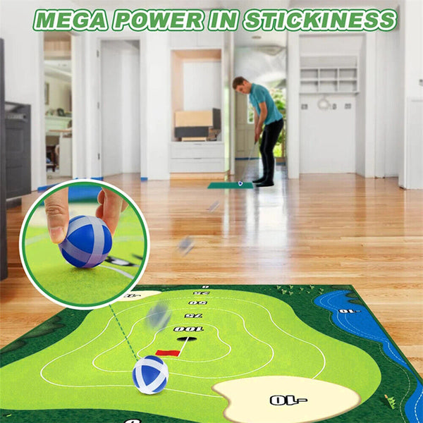 The Indoor Casual Golf Game Set Chipping Golf Game Mat with 20 Grip Golf Balls