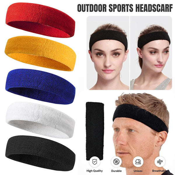 1/2x Sports Headband Head Sweat Bands Running SweatBand Workout Yoga Unisex