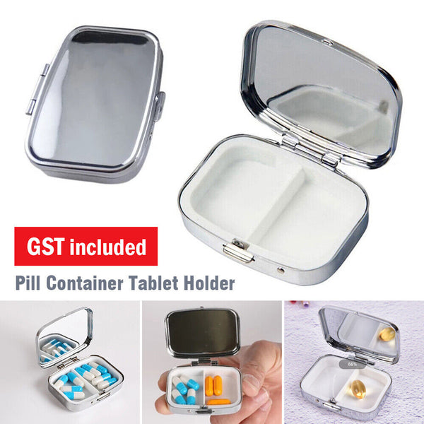 1-4 X Pill Containers Tablet Holder Medicine Metal Case Container Pocket Box