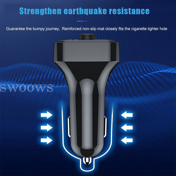 Bluetooth 5.0+ Mp3 Player BT Car 2USB FM Transmitter Adapter Wireless PD