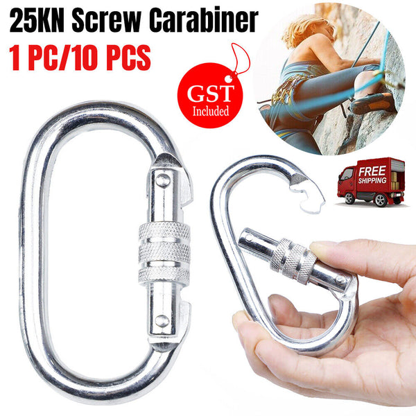 10x 25KN Screw CARABINER / KARABINER Rock Climbing Tree Rigging Equipment 2500KG