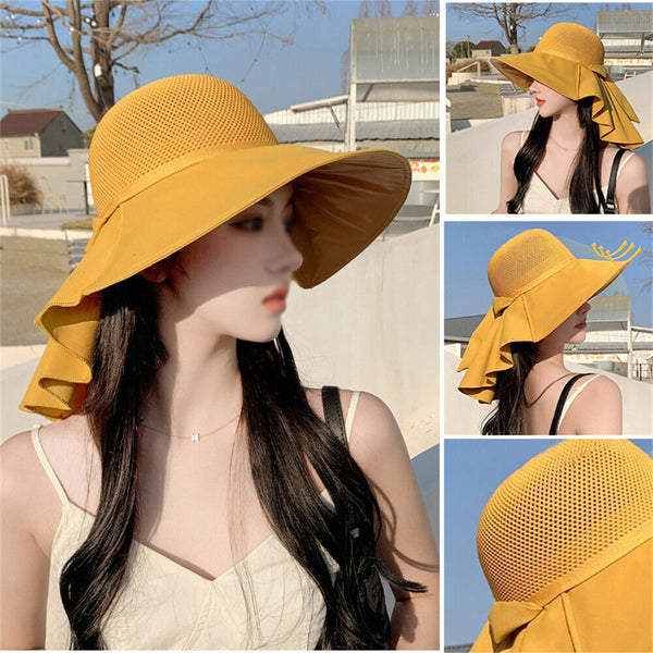 Women Sunscreen Hat Outdoor Sun Hat Wide Brim Fisherman Hat Beach UV Protection