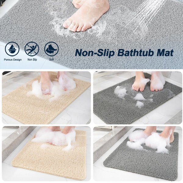 Anti Slip Loofah Shower Rug Bathroom Bath Mat Carpet Water Drains Non Slip AU