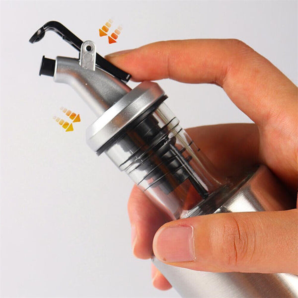 Glass Oil Dispenser Spout Olive Vinegar Pourer Stainless Steel Kitchen Bottle AU