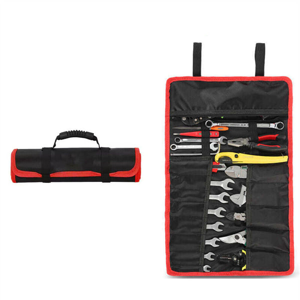 22 Pocket Tool Roll Fold Spanner Canvas Case Wrench Storage Bag Multifunctional