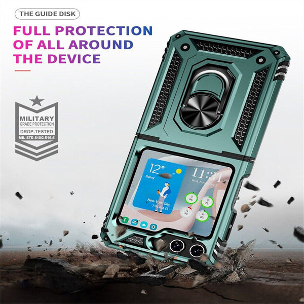 Shockproof Rugged Ring Holder Stand Case Cover For Samsung Galaxy Z Flip 5 4 3