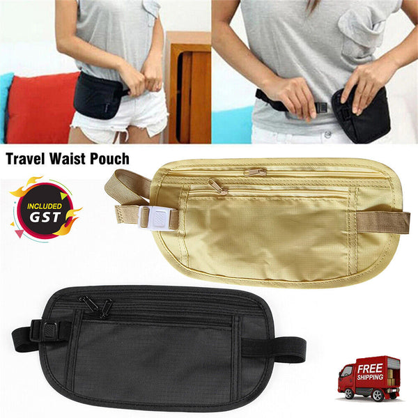 Travel Security Bag Waist Pouch Security Bags Money Belt Secure Card Wallet Bag