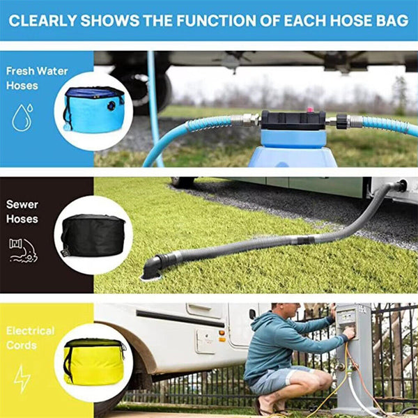 1/2 x Hose Bag Caravan Camping Cable Organizer Electrical Cords Storage Bags