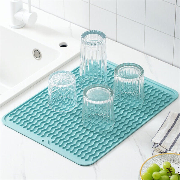 Silicone Sink Drying Mat Heat Resistant Kitchen Rectangle Non Slip Board Pad AU